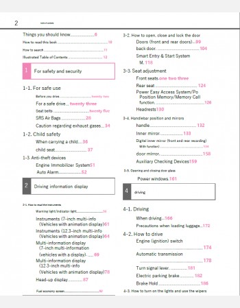 toyota harrier 2024-2025 owners manual in english